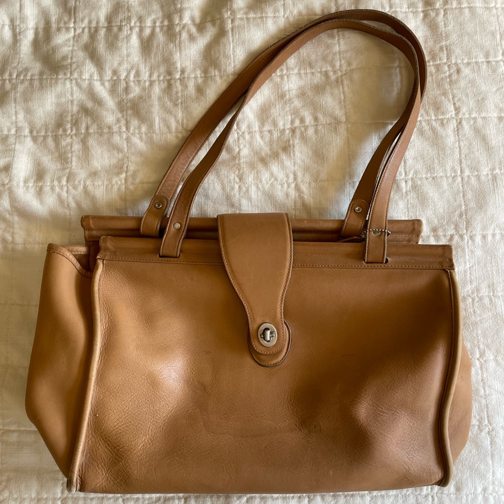 Vintage Large Leather Coach Bag